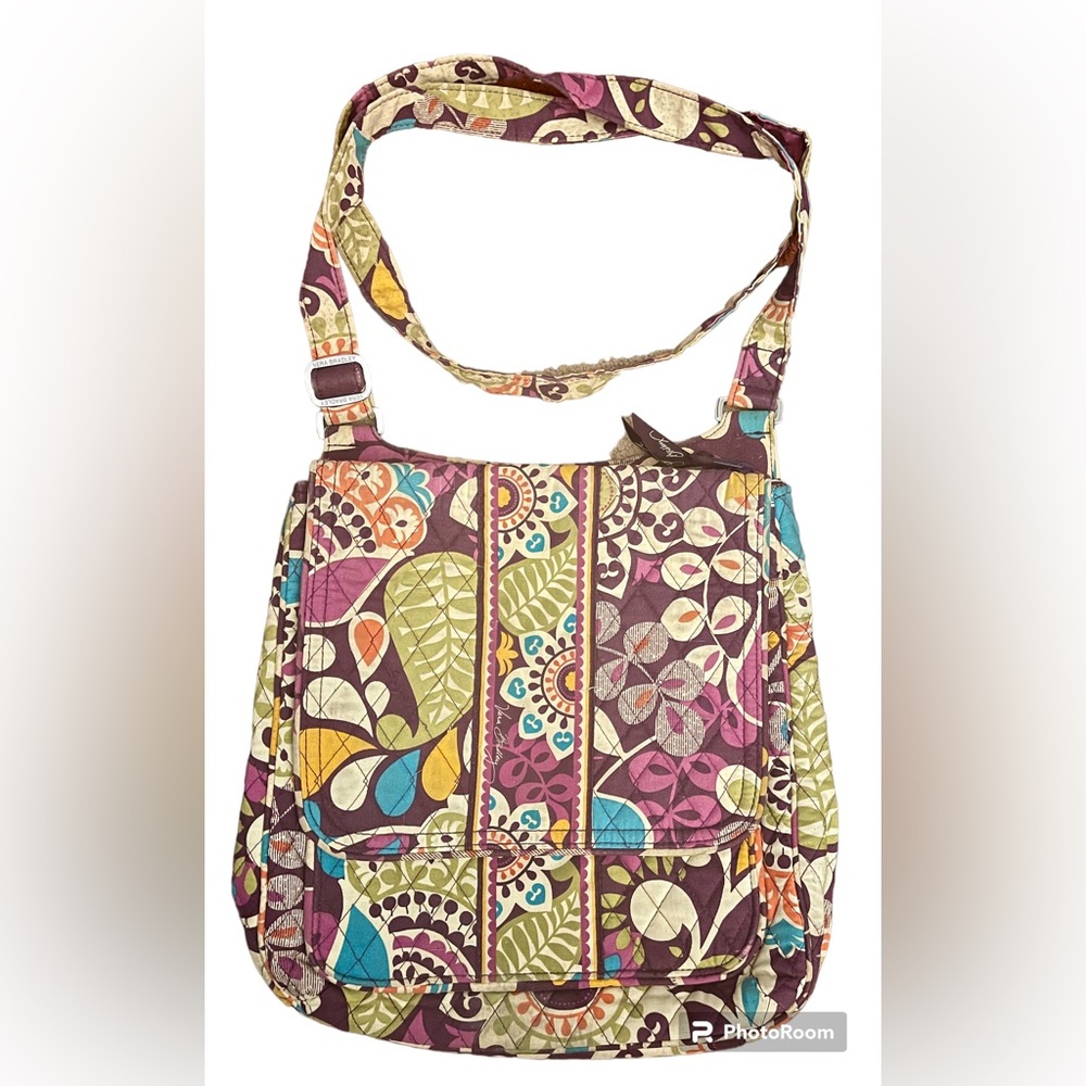 VERA BRADLEY Mailbag -Plum Crazy-Crossbody Purse Bag, RETIRED